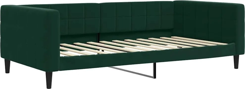 vidaXL sötétzöld bársony kanapéágy keret 100 x 200 cm