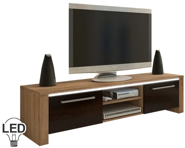 TV asztal/szekrény Helix (világos sonoma + sötét). 780037