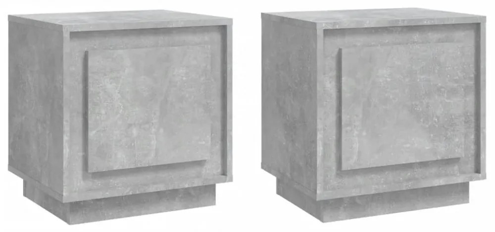 2 db betonszürke szerelt fa éjjeliszekrény 44x35x45 cm
