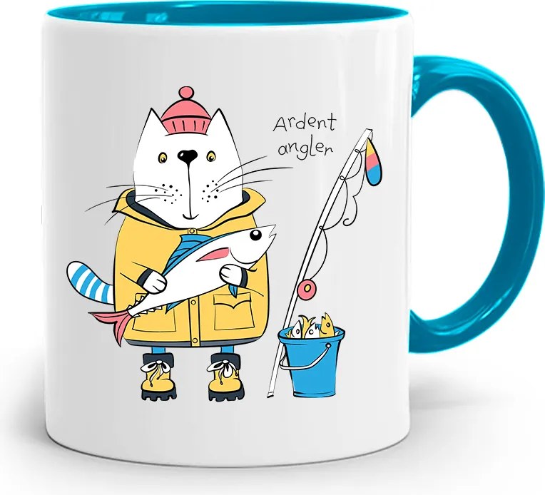 Ardent Angler Kék Horgász Bögre fényképes nyomtatással