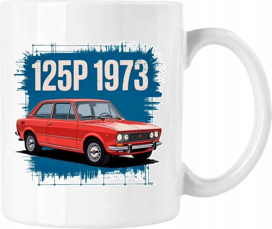 Bögre 125p lengyel retro autó Prl 2 Fehér 330ml