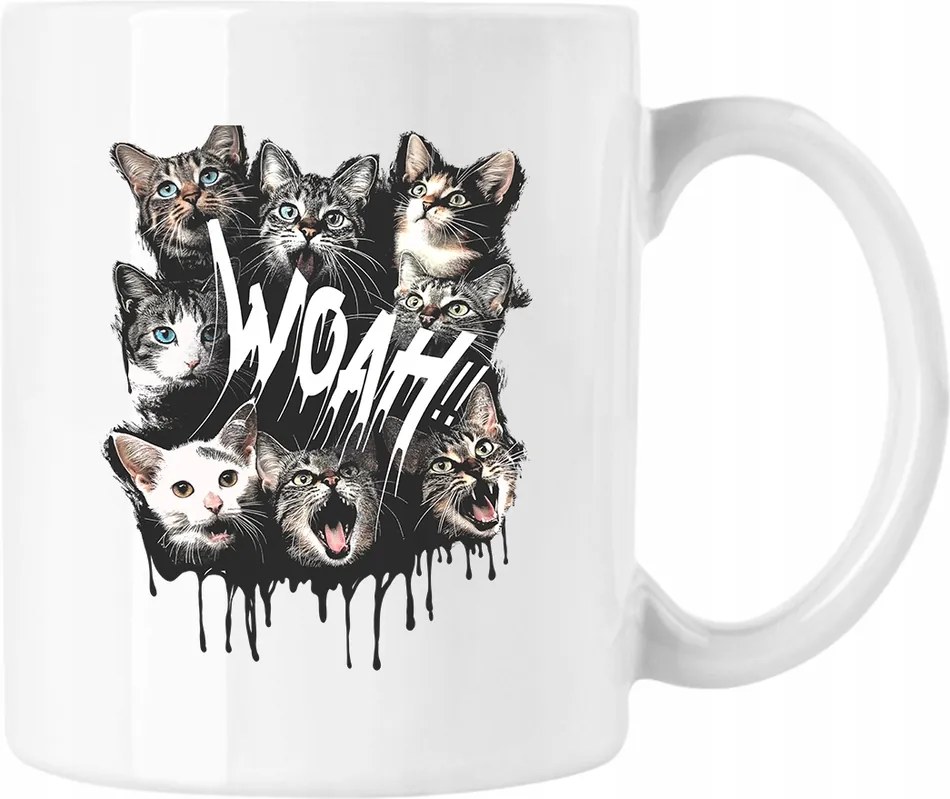 Bögre cica vicces 2 fehér 330ml