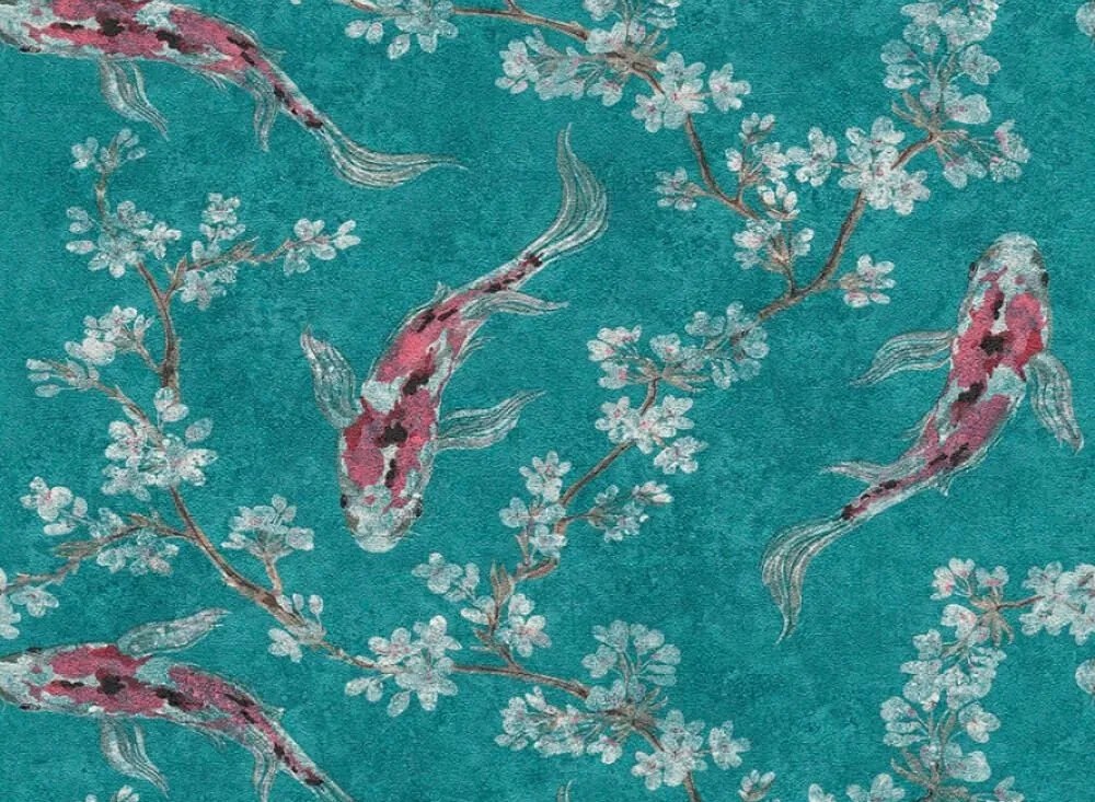 Keleti Tapéta A Nappaliba Vinil Hal Nyugtatja Növényi Motívum Levelek