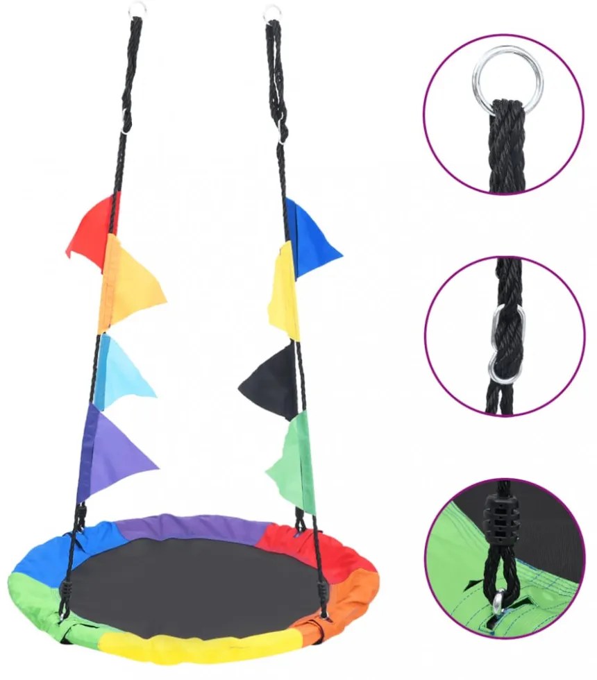 szivárványhinta zászlókkal 100 cm