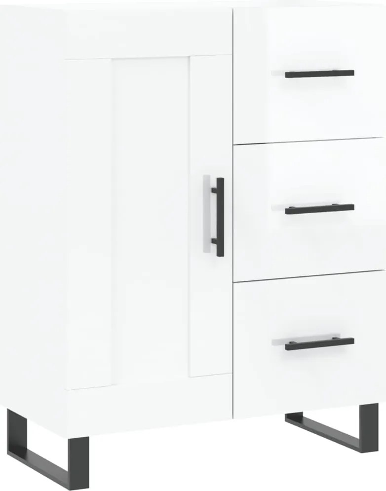 vidaXL magasfényű fehér szerelt fa tálalószekrény 69,5 x 34 x 90 cm
