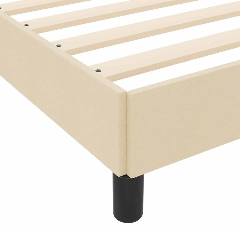 Boxrugós ágy matracmal Krém 200 x 200 cm szövet