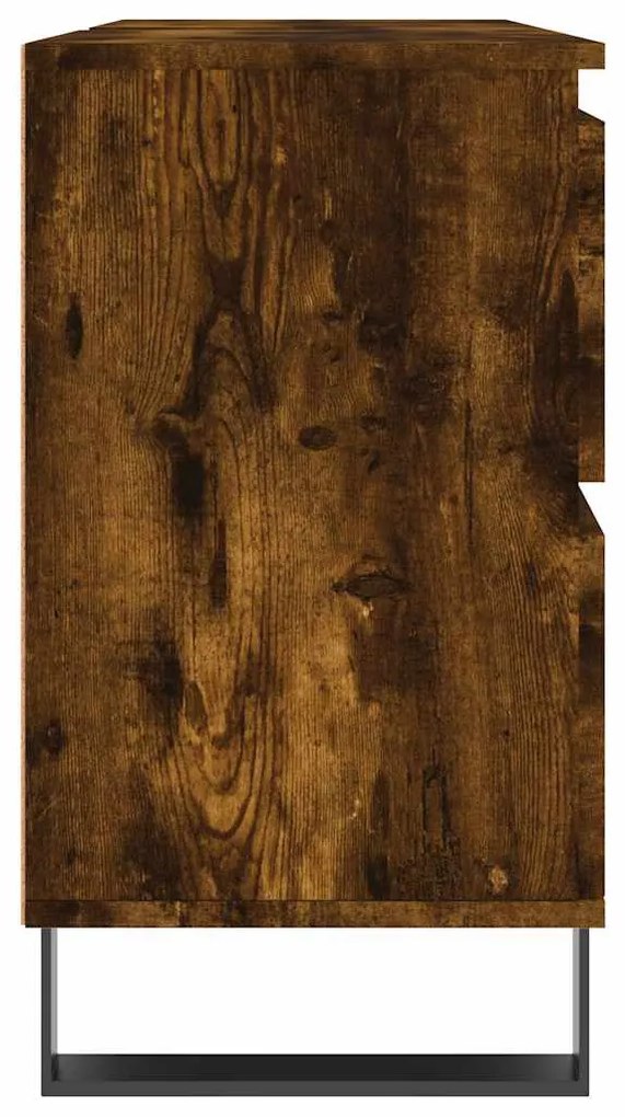 füstös tölgy színű szerelt fa fürdőszobaszekrény 80x33x60 cm
