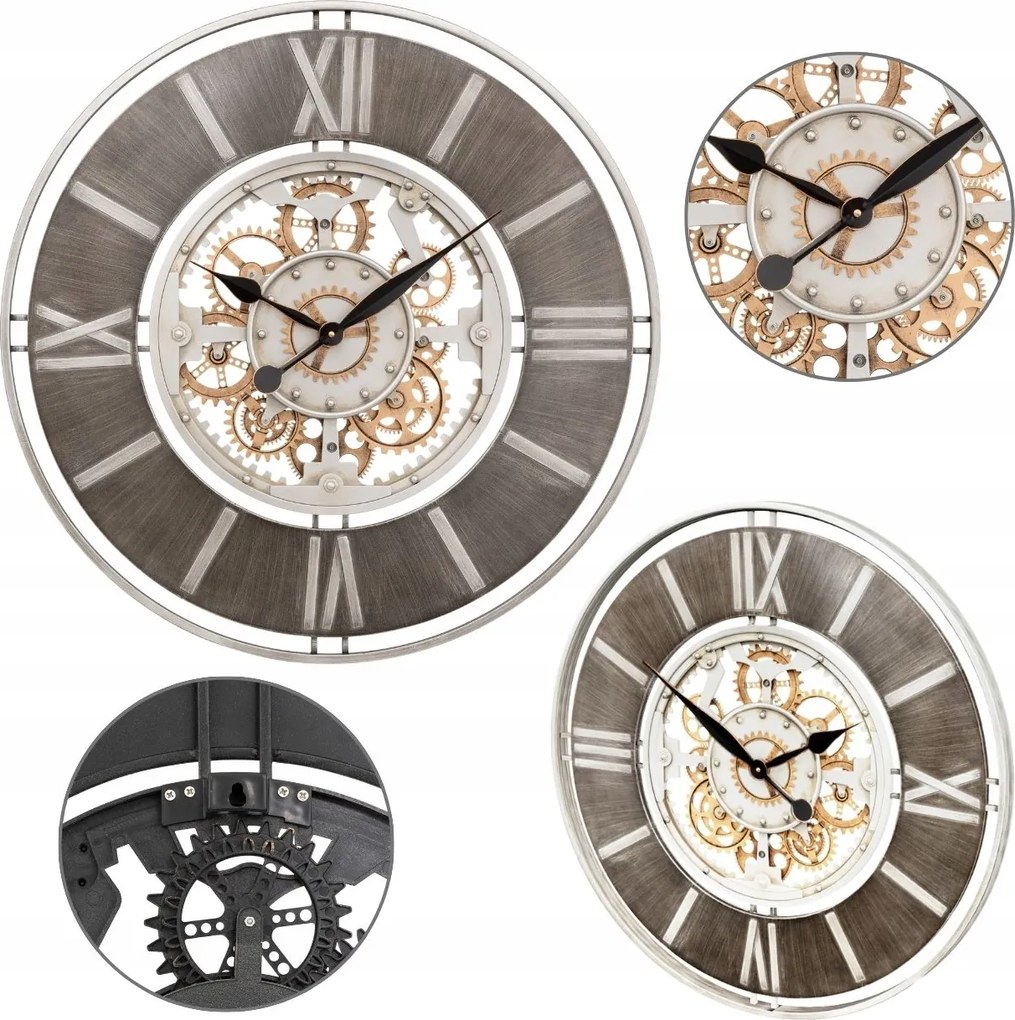 Falióra 70CM Csendes Jól Olvasható Számlap Fém Mutatós Irodai Nappali