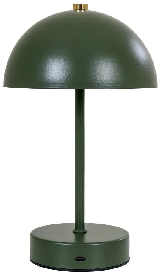 Sötétzöld LED asztali lámpa fém búrával (magasság 25 cm) Holt – House Nordic