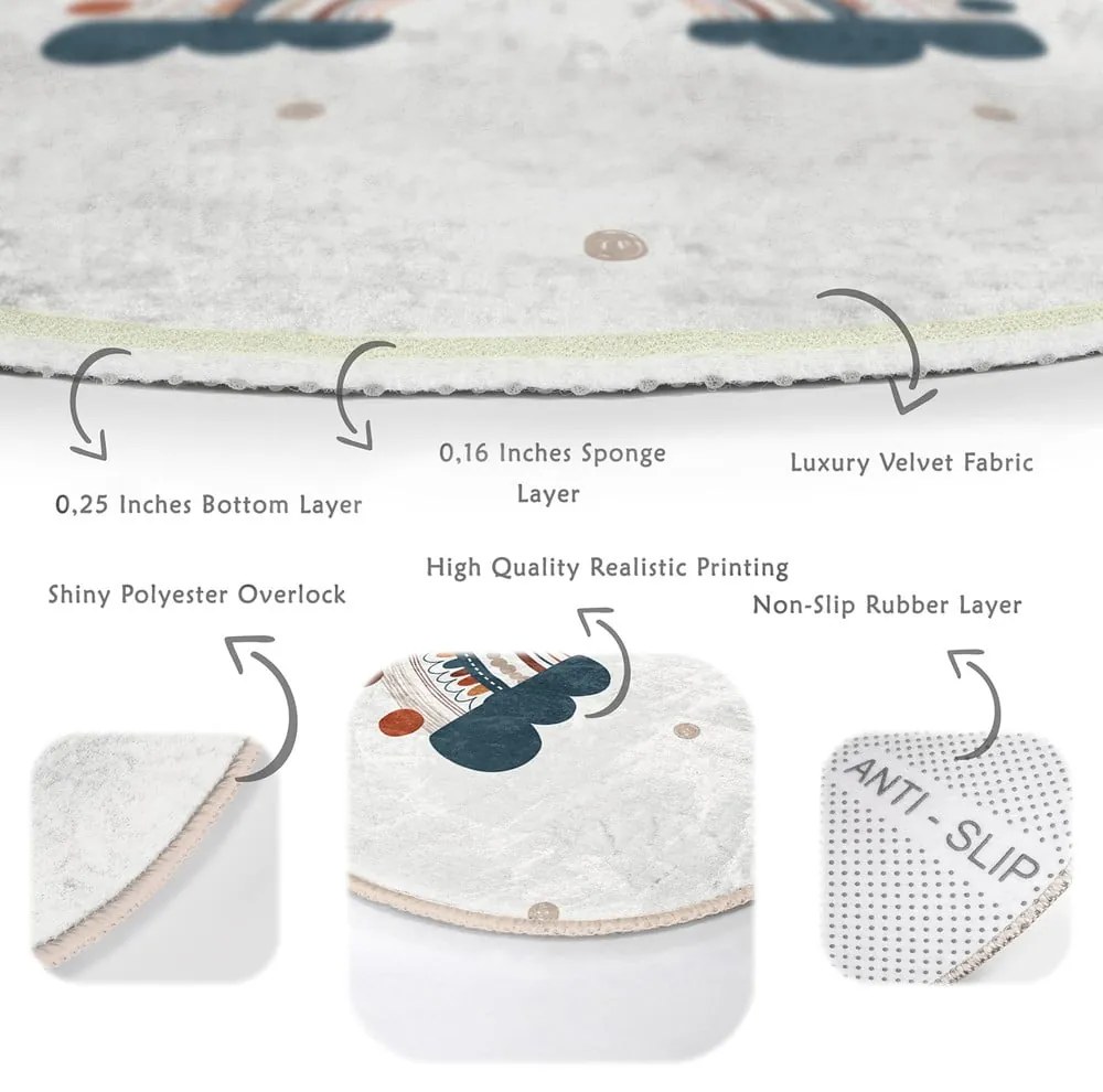 Krémszínű gyerek szőnyeg ø 120 cm Comfort – Mila Home