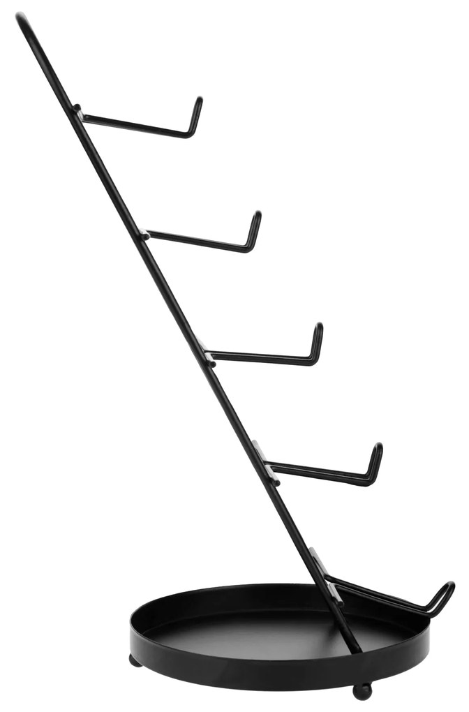 Szemüvegtartó állvány, fekete, fém, GRASO