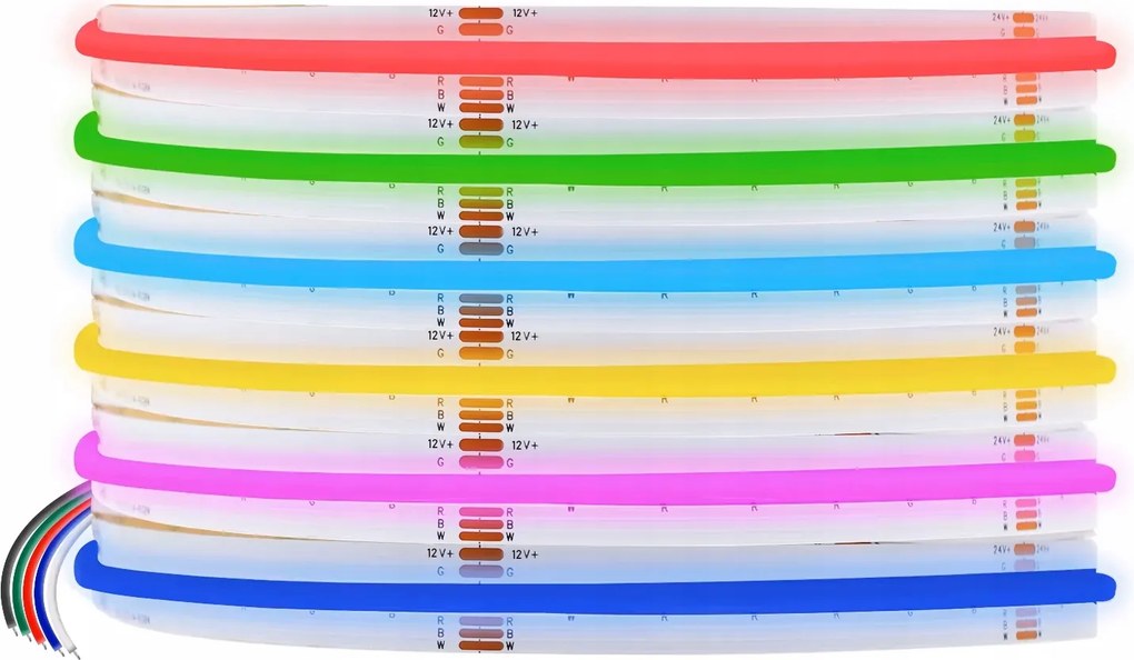 Led szalag Cob Rgb 12V tekercs 5 méter 810 LED/m Neon Erős IP20