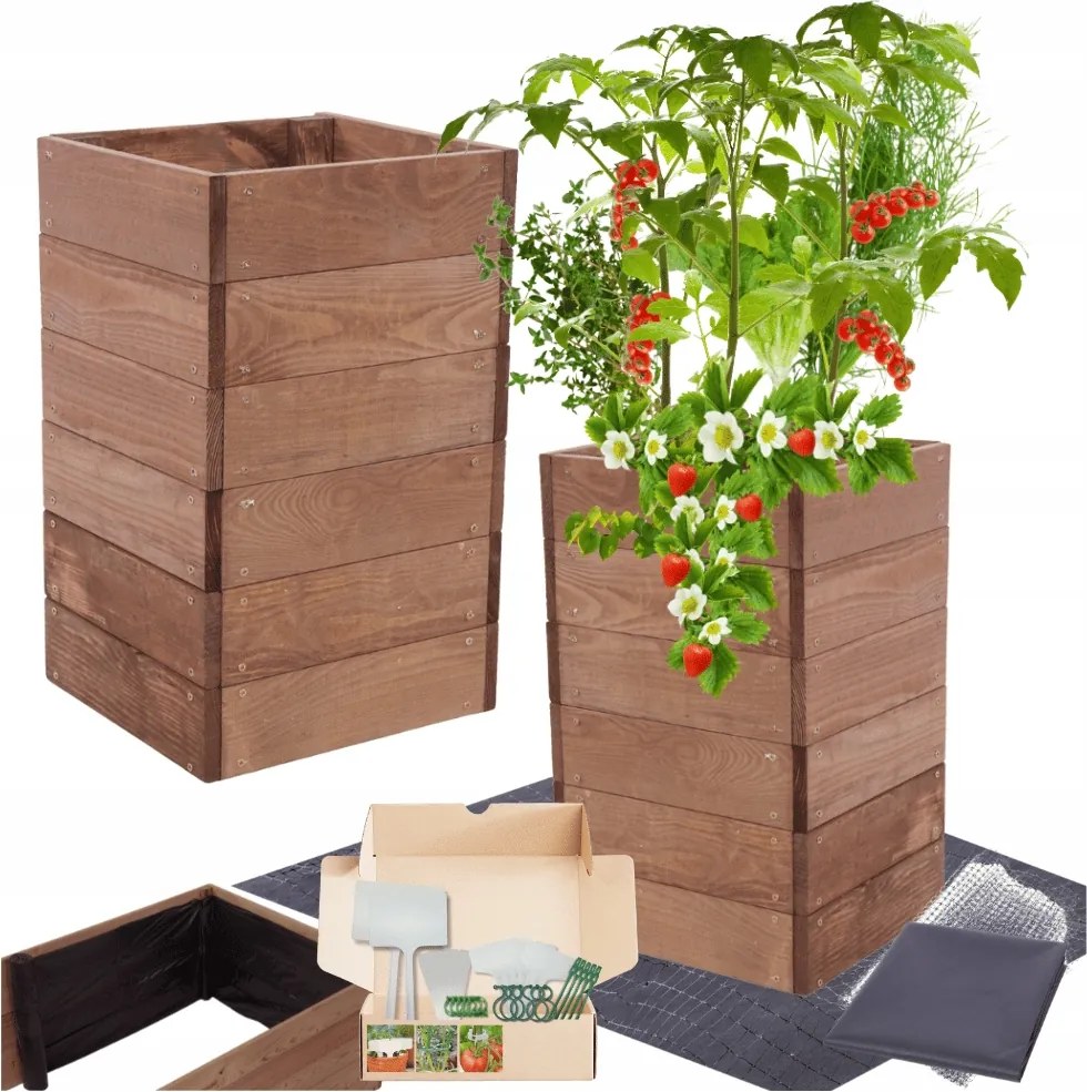 Ágyás magasított zöldséges láda virágtartó impregnáló 54x30x30