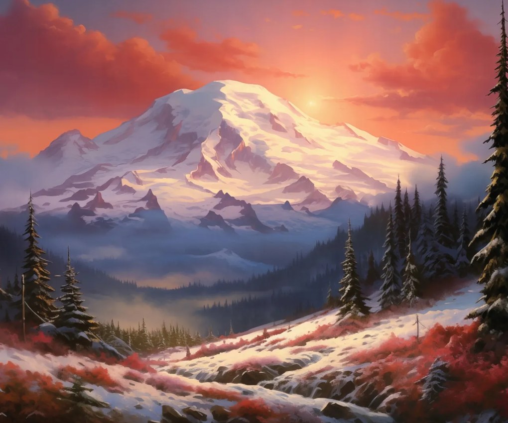 Poszter 60x50cm A hajnali fény csúcsai