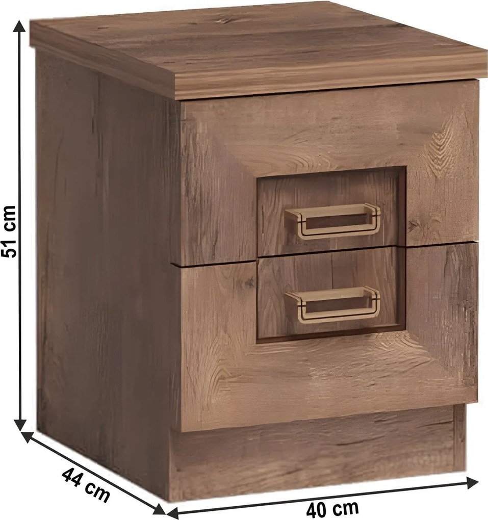 Éjjeliszekrény, tölgyfa, TEDY TYP T16