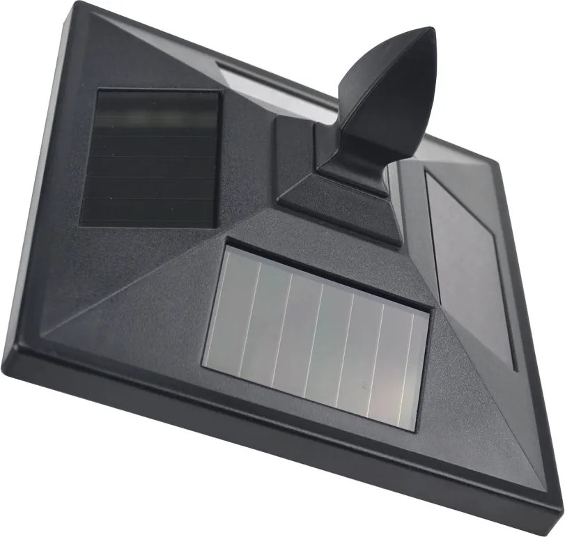 Outsunny LED napelemes kerti lámpa, rozsdamentes acél állólámpa, 160 cm magas, fekete