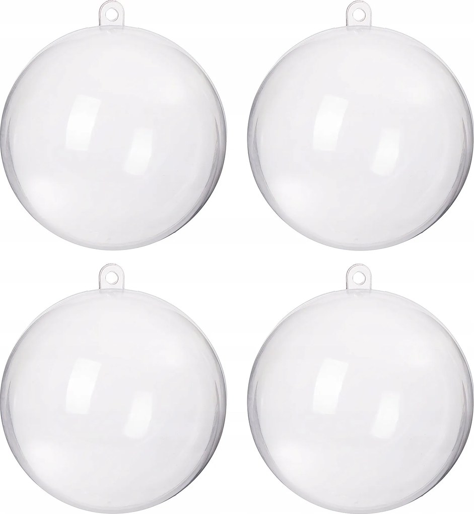 Golyók Akril Bombák Átlátszó Bomba 11 cm Műanyag Decoupage 4 db