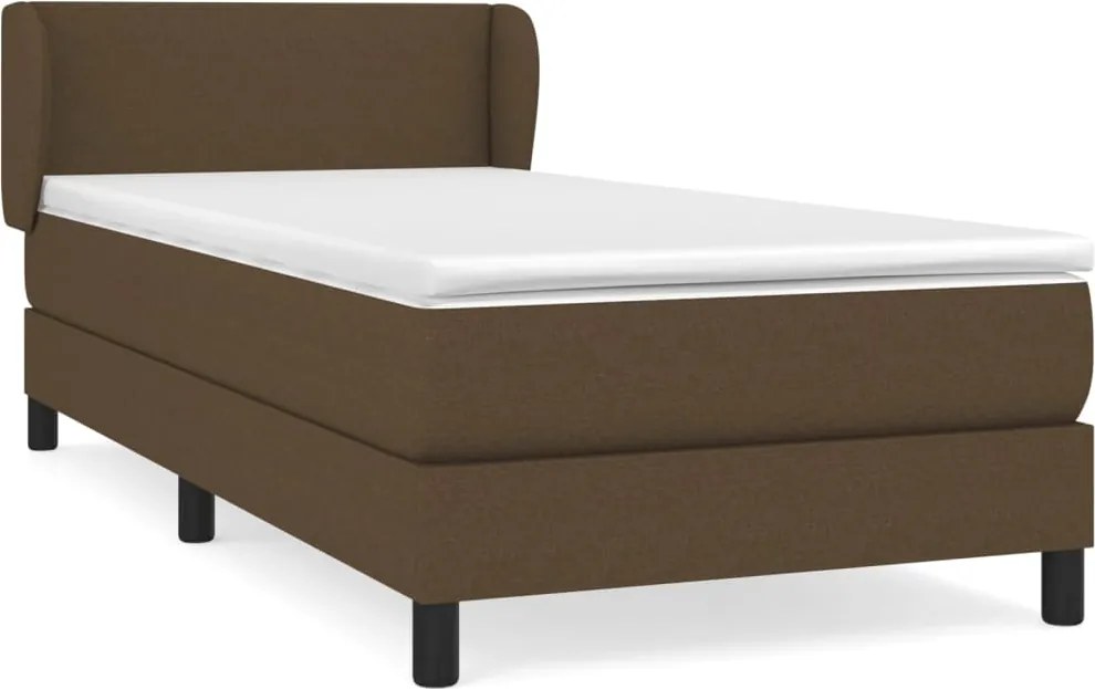 vidaXL sötétbarna szövet rugós ágy matraccal 100 x 200 cm