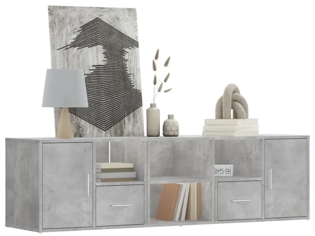 betonszürke szerelt fa sarokszekrény 160 x 40 x 45 cm