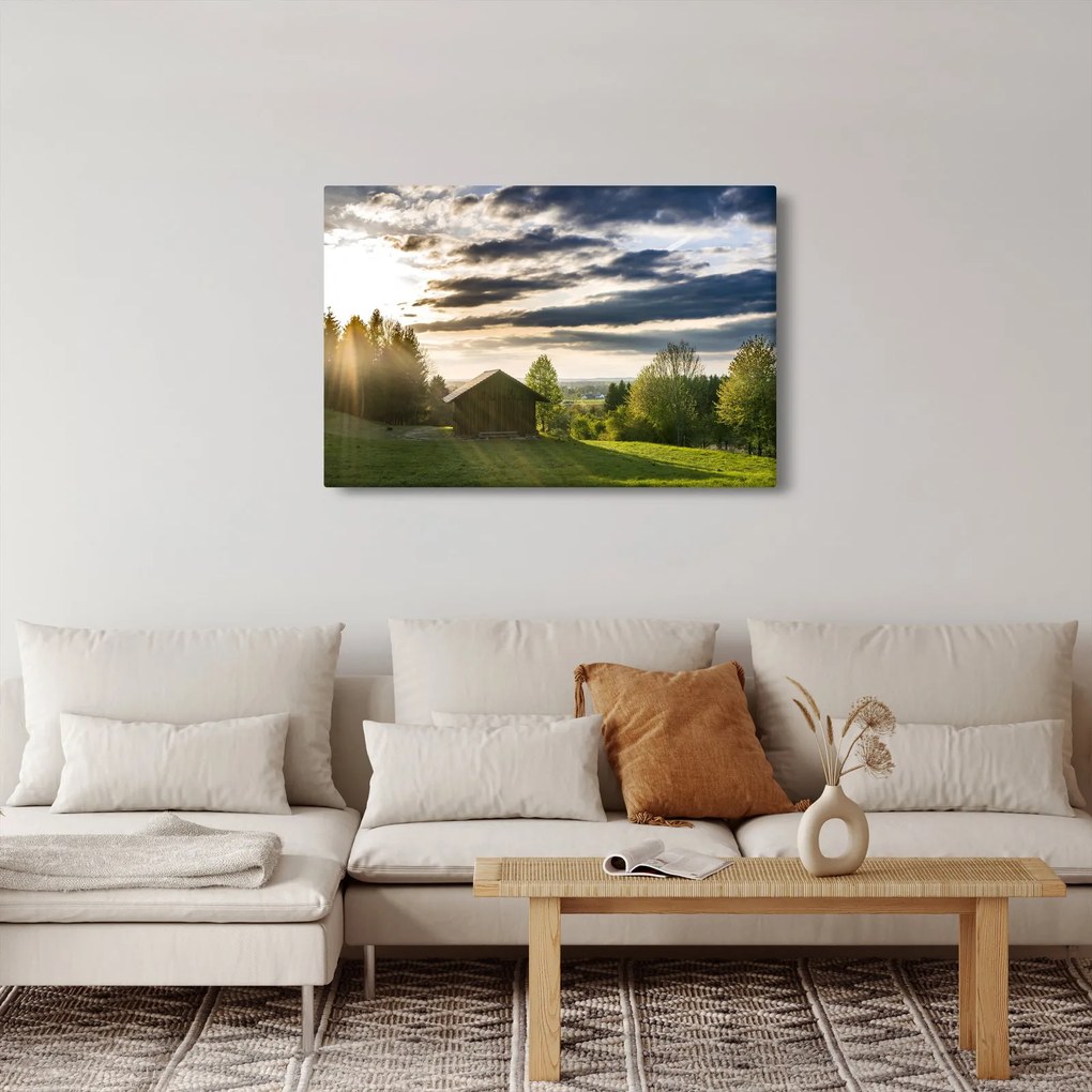Erdei kunyhó képe (90x60 cm)