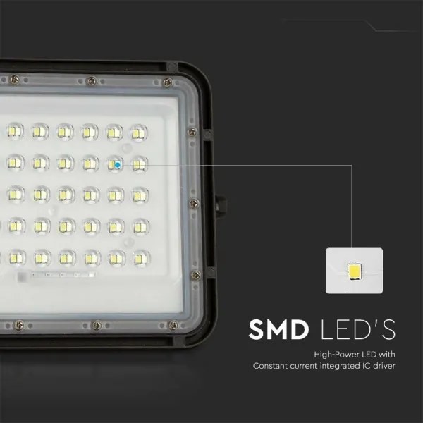 LED Kültéri napelemes reflektor LED/6W/3,2V IP65 4000K fekete + távirányító