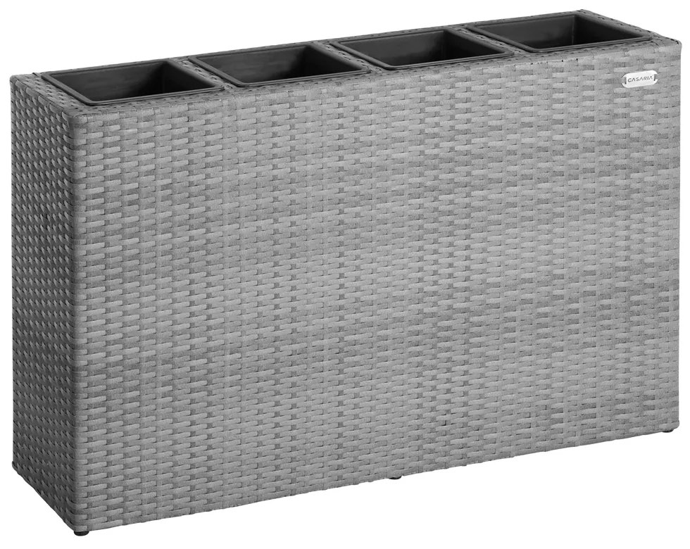 Casaria® Virágtartó 95x27x60 cm szürke - 4 edény