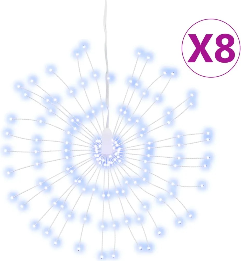 vidaXL 8 db karácsonyi hideg fehér csillagfény 140 db LED 17 cm