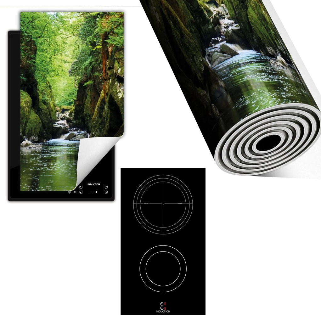 Indukciós Védőszőnyeg Konyhapult 30x52 zöld folyó