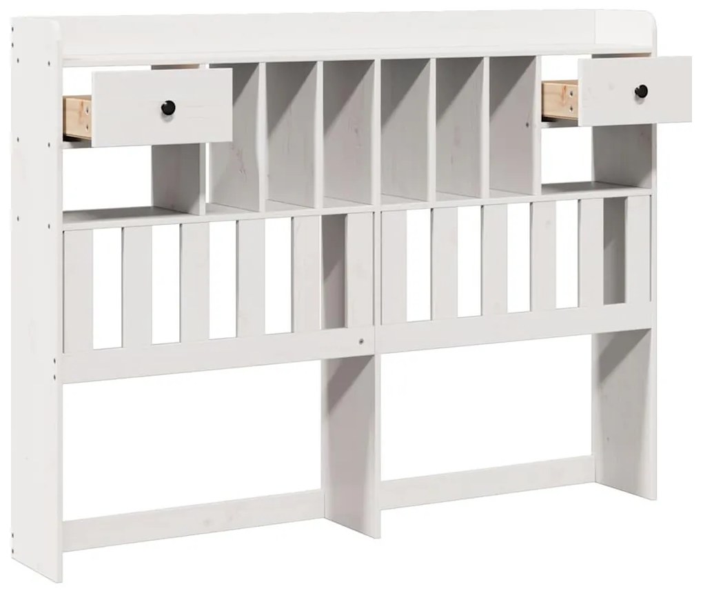 fehér tömör fenyőfa fejtámla tárolóval 140 cm