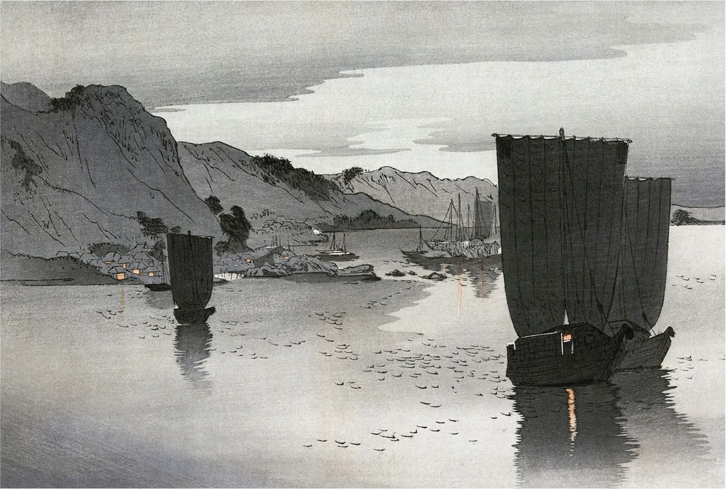 Divatos Flizelin Tapéta Ragasztóval Fali 3D Esti öböl 104x70 Ragasztó