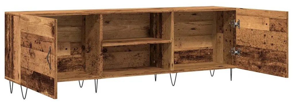 antik fa színű szerelt fa TV-szekrény 150 x 30 x 50 cm