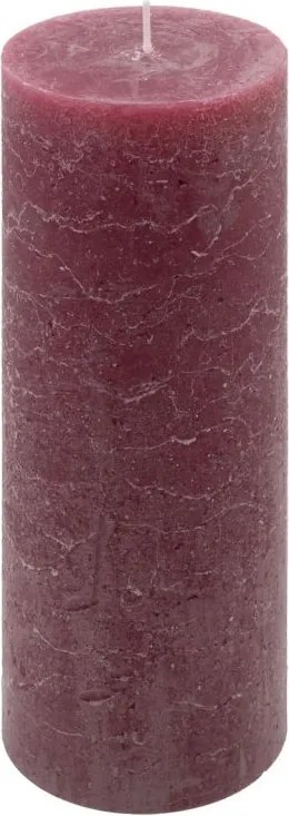 Rusztikus gyertya készlet 20 cm Ø 7,5 cm  6 db bordó