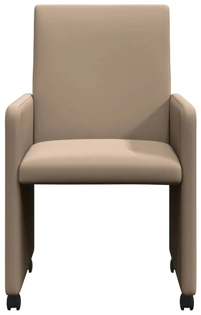 vidaXL Kerekes Étkező Székek 2 pcs Cappuccino 57 x 66 x 94 cm Műbőr