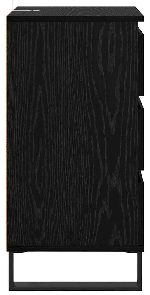 Széf fiókkal Musta tammi Faanyag