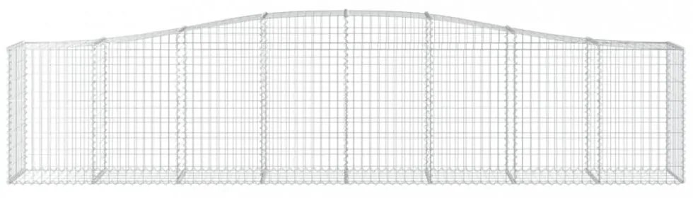 vidaXL 10 db íves horganyzott vas gabion kosár 400x50x80/100 cm
