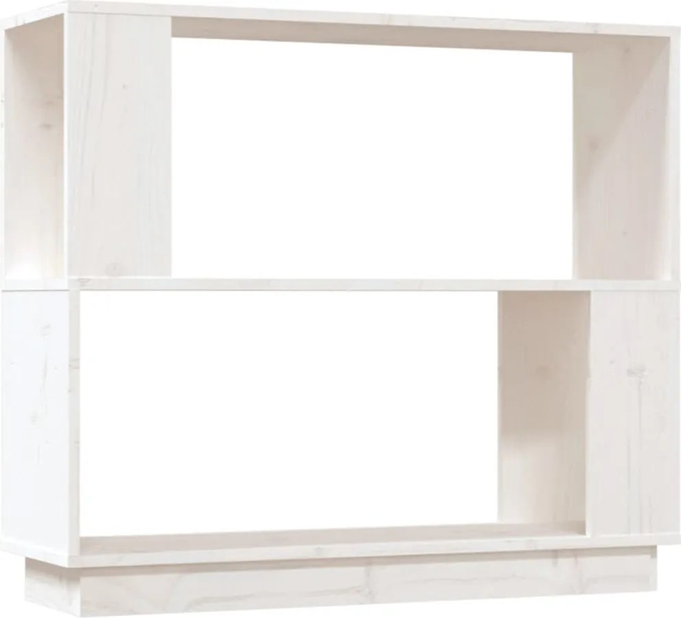 vidaXL fehér tömör fenyőfa könyvszekrény/térelválasztó 80 x 25 x 70 cm
