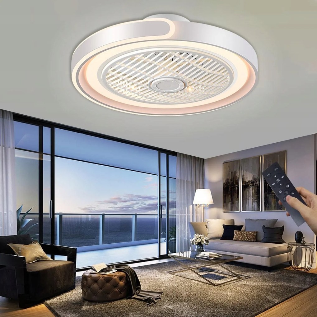 Mennyezeti lámpa ventilátorral, 72 W, 7200 lm fehér