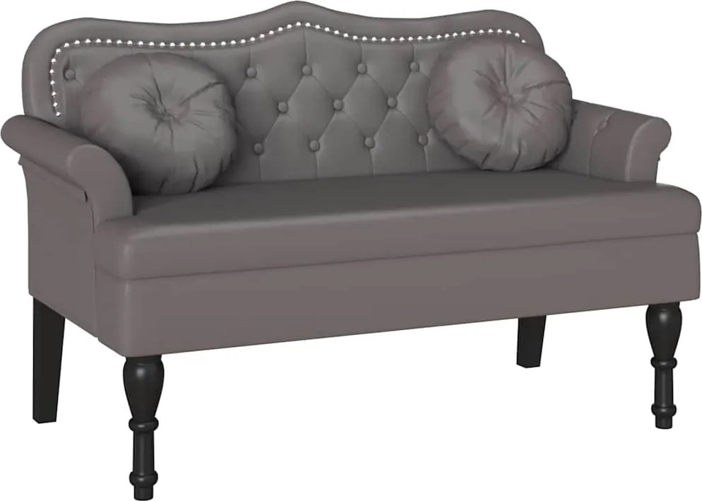 vidaXL Chesterfield Pad párnával Szürke 120,5 x 65 x 75 cm Műbőr