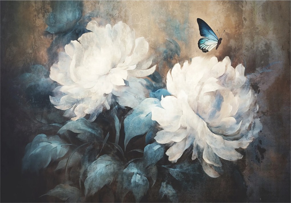 Fotótapéta Virágok A Betonon Bazsarózsa Nagy Hálószoba Nappali Tapéta 400x280