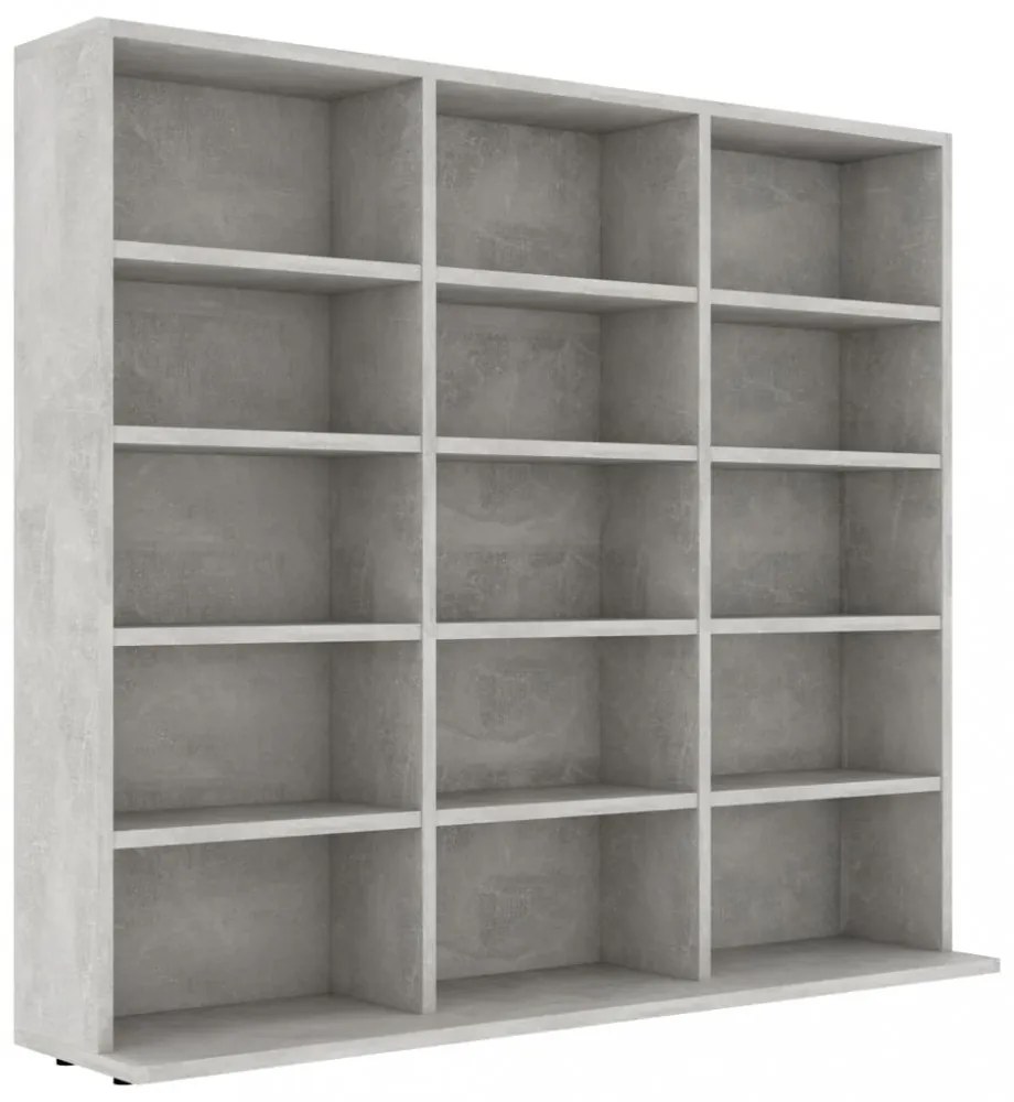 betonszürke forgácslap CD-tartó szekrény 100 x 23 x 89,5 cm