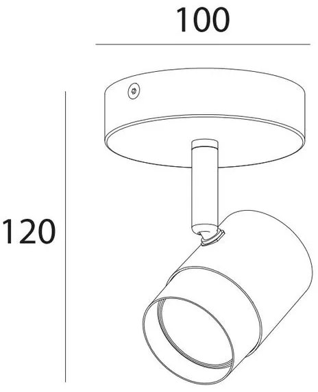 Lámpa Mennyezeti lámpatest ORIO, aluminium, 11.6x5.6x11.5, IP20, 1*GU10, max. 50W, kör, fekete