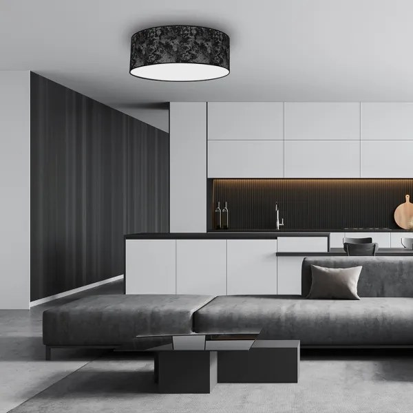 Mennyezeti lámpa SATINO 3xE27/60W/230V fekete/szürke