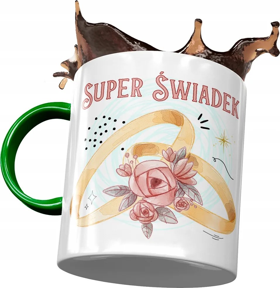 Zöld Bögre Vőfély Tanú Ajándék Nyomtatott Fotóval