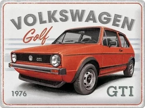 Fém tábla Volkswagen VW - Golf GTI 1976