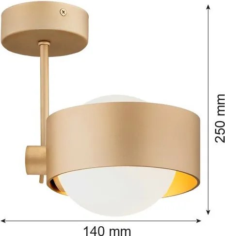 ARGON 8568 MASSIMO PLUS Modern Mennyezeti Lámpa Opál Szőnyeg, Arany G9 IP44