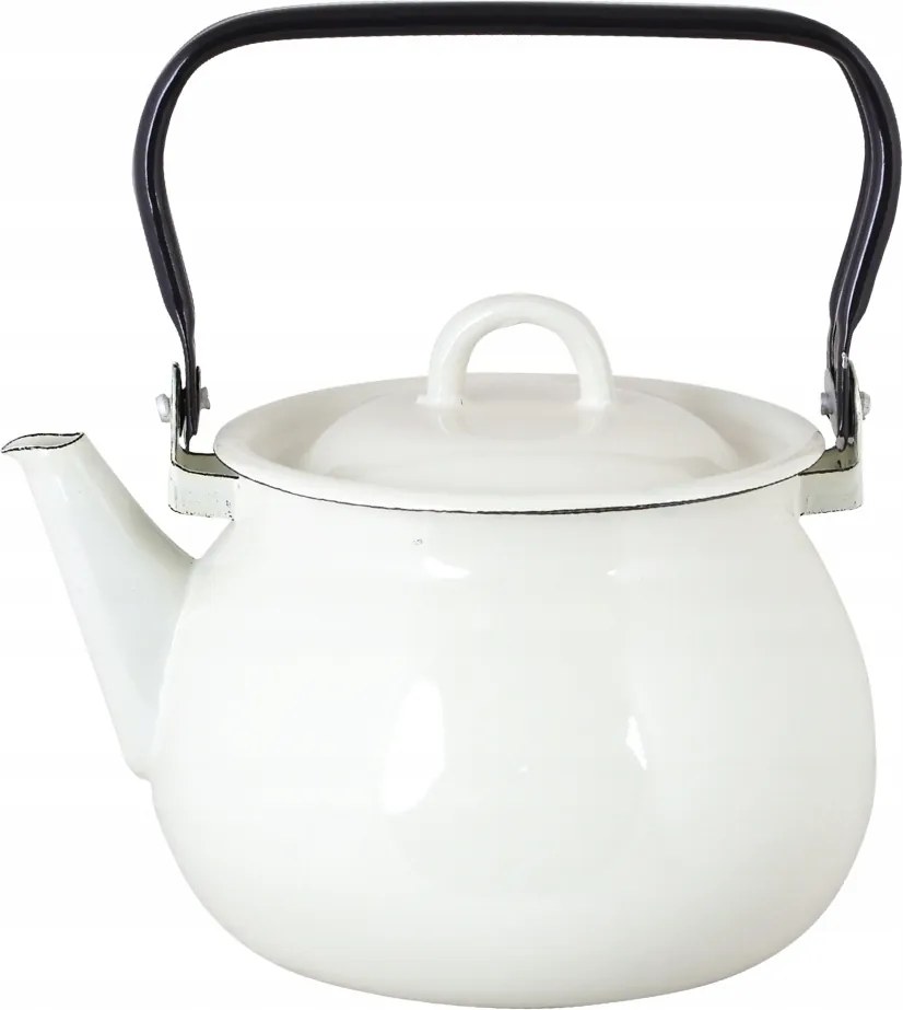 Teáskanna Vízforraló Zománcozott Gáz Kancsó Indukciós 2.5L Fehér Hagyományos
