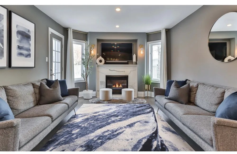 Kék gyapjú szőnyeg 133x180 cm Albo – Agnella