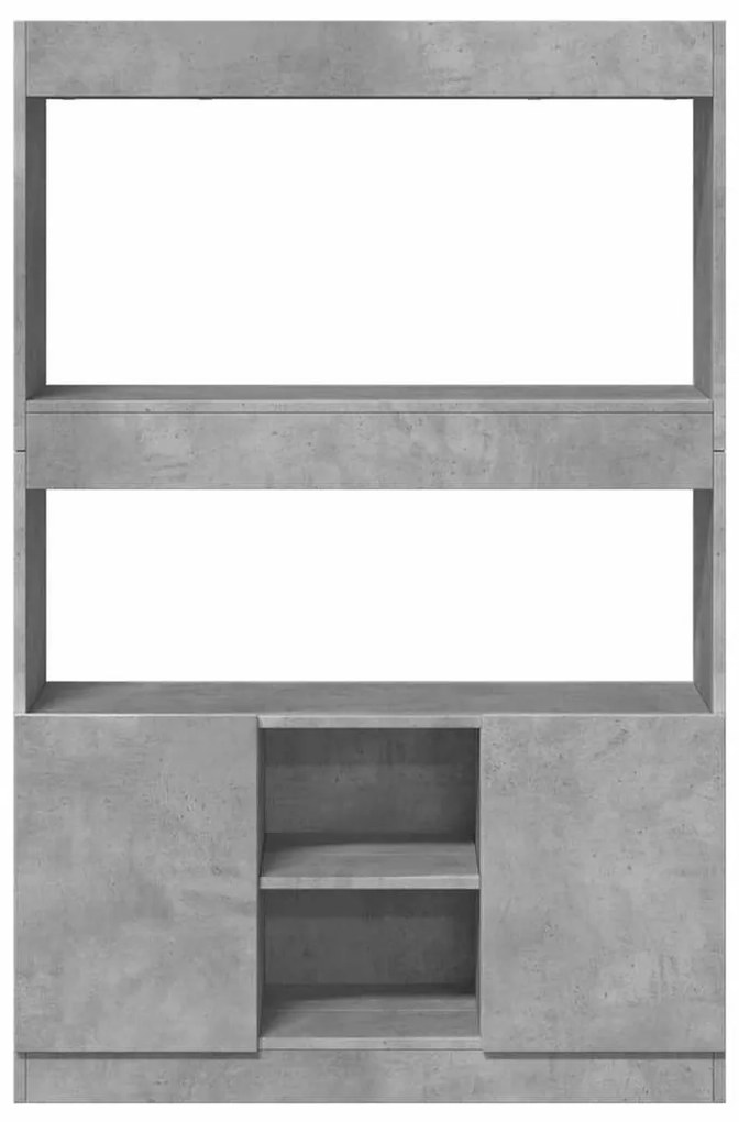 betonszürke szerelt fa magasszekrény 92 x 33 x 140 cm