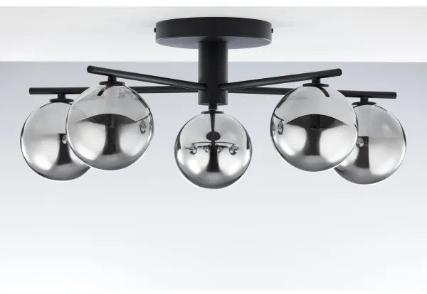 Jupiter 2048 - Felületre szerelhető csillár PRATO 5xG9/14W/230V fekete/füstszürke