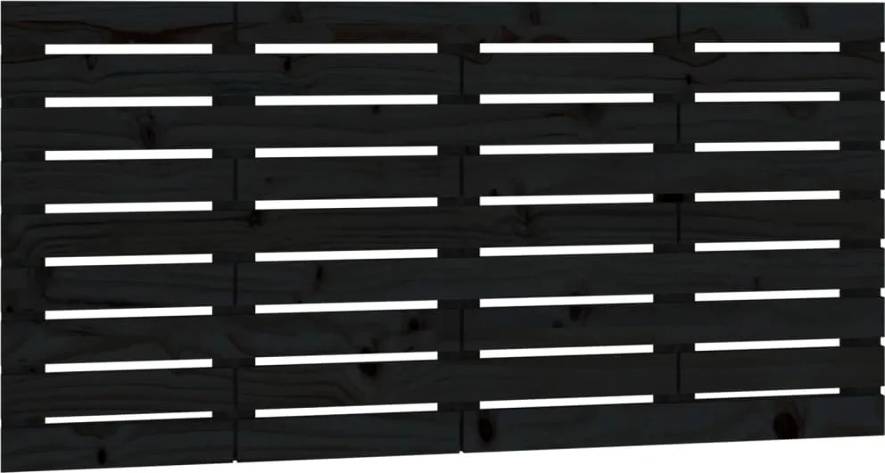 vidaXL fekete tömör fenyőfa fali fejtámla 146x3x63 cm